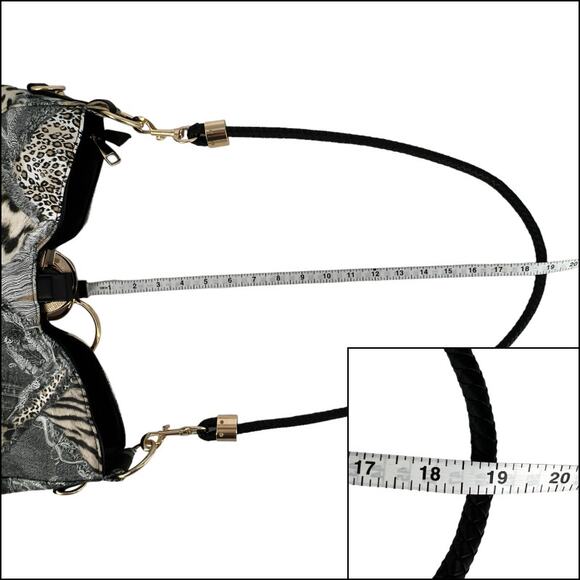 Retro Patchwork Leopard Print Hobo Large Capacity Crossbody Shoulder Tote Purse - Picture 13 of 15